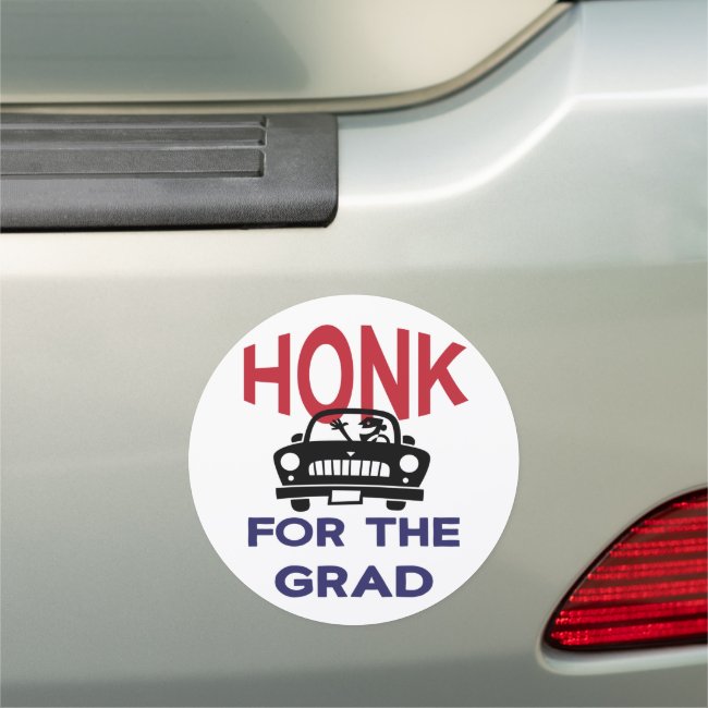 Honk Graduate School Car Parade Drive White Blue Car Magnet