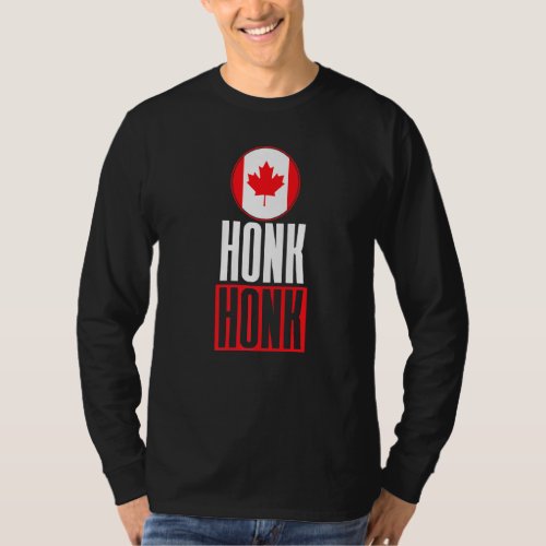 Honk Honk Canadian Truckers Rule Canada Vintage Tr T_Shirt