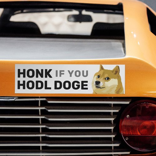 HONK If You Hodl Doge Dogecoin Shiba Inu Stock Bumper Sticker