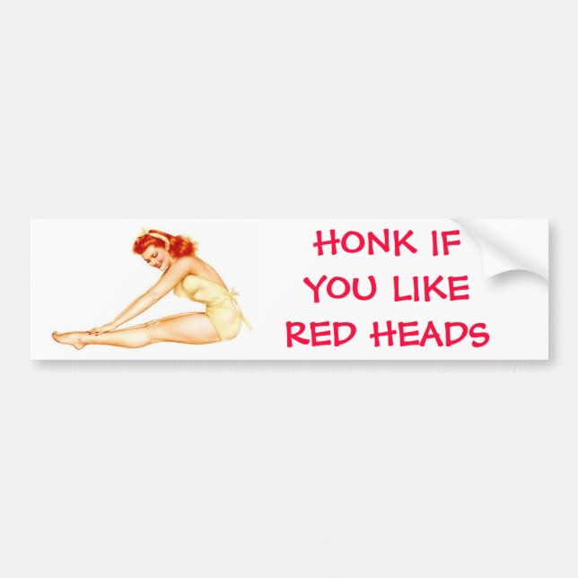HONK IF YOU LIKE RED HEADS BUMPER STICKER (Front)