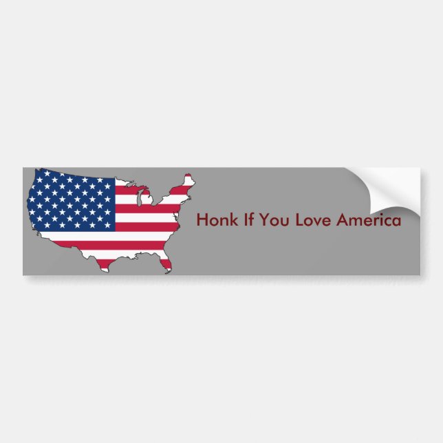 Honk If You Love america Bumper Sticker (Front)