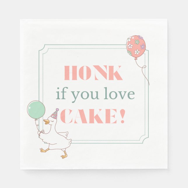 Honk if you love cake dessert napkin (Front)