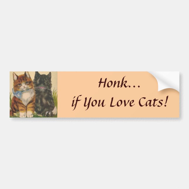 Honk if You Love Cats! Bumper Sticker (Front)