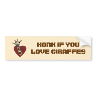 Honk If You Love Giraffes Bumper Sticker