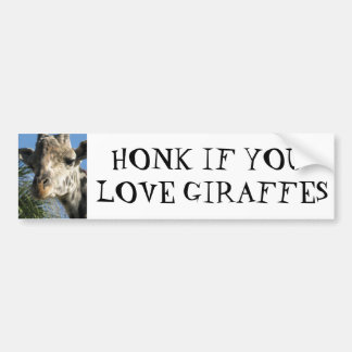 HONK IF YOU LOVE GIRAFFES BUMPER STICKER