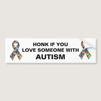 Honk If You Love Someone With Autism Bumper Sticker