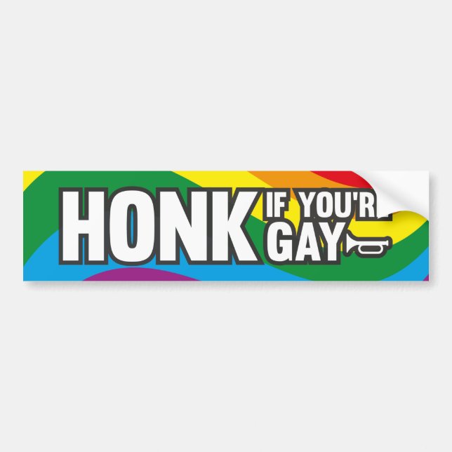 Honk If You’re Gay Bumper Sticker (Front)
