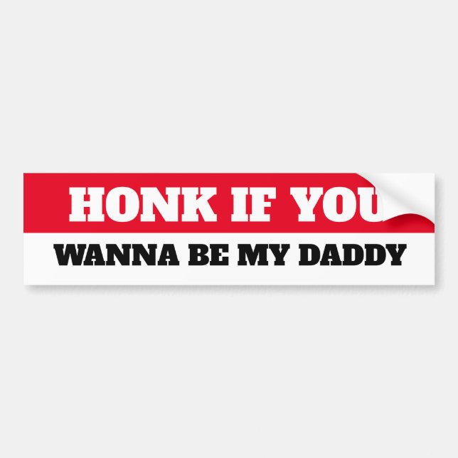 HONK IF YOU WANT TO BE MY DADDY BUMPER STICKER (Front)