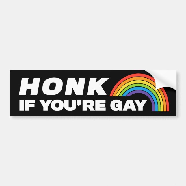 Honk If You're Gay LGBTQ Bumper Sticker (Front)