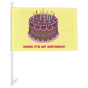 Honk it's my Birthday car flag