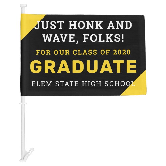 Honk n Wave 2020 Graduate Car Flag (Front)