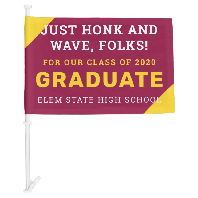 Honk n Wave Grad Sign Car Flag (Front)