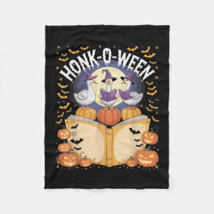 Honk-o-ween Goose Holiday Vibes For Fun Halloween Fleece Blanket