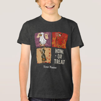 Honk or Treat Funny Halloween Duck Tri-Blend Shirt