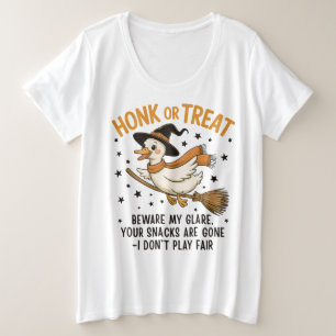 Honk or Treat Funny Halloween Goose Plus Size T-Shirt