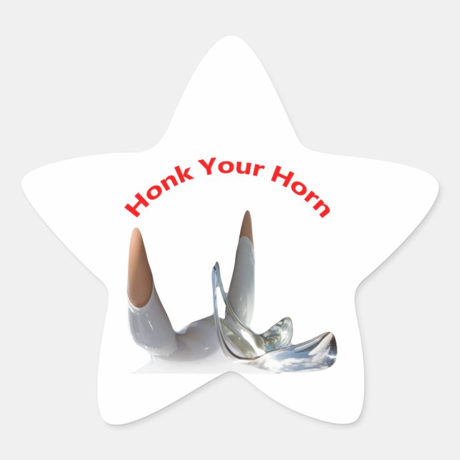 Honk Your Horn. Funky Stickers. Star Sticker (Front)