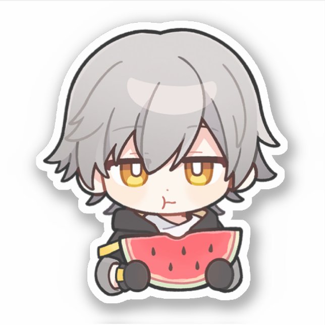 Honkai Star Rail Chibi Caelus Watermelon Sticker (Front)