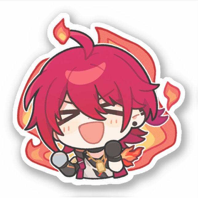 Honkai Star Rail Chibi Luka Fired Up Sticker (Front)
