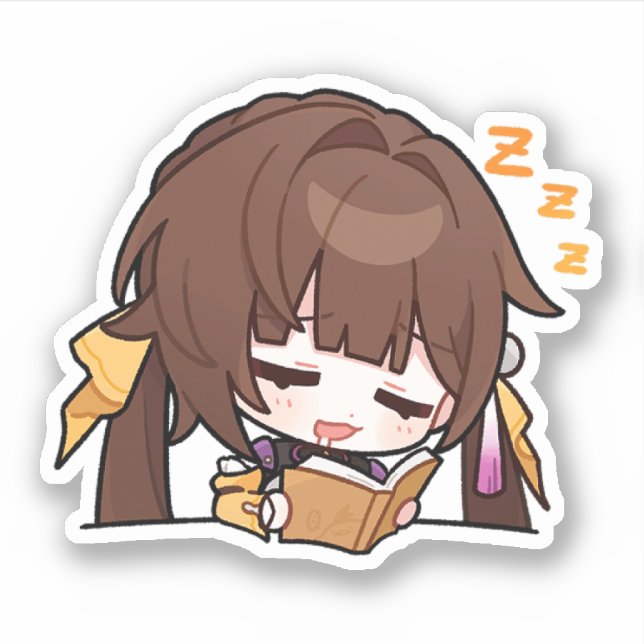Honkai Star Rail Chibi Sushang Studying Sticker (Front)