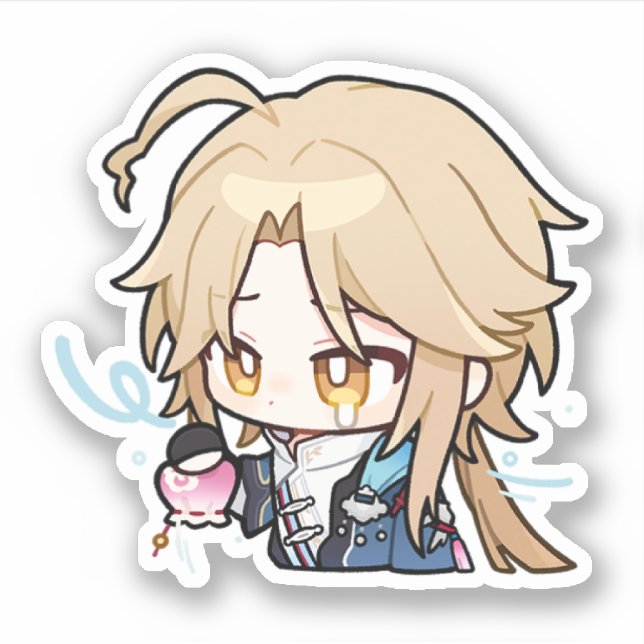 Honkai Star Rail Chibi Yanqing No Money Sticker (Front)