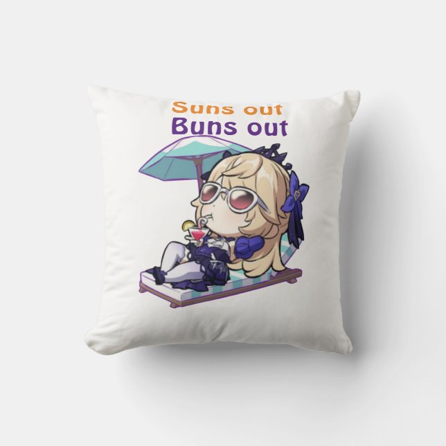 Honkai Star Rail, Suns out, buns out  Throw Pillow (Front)