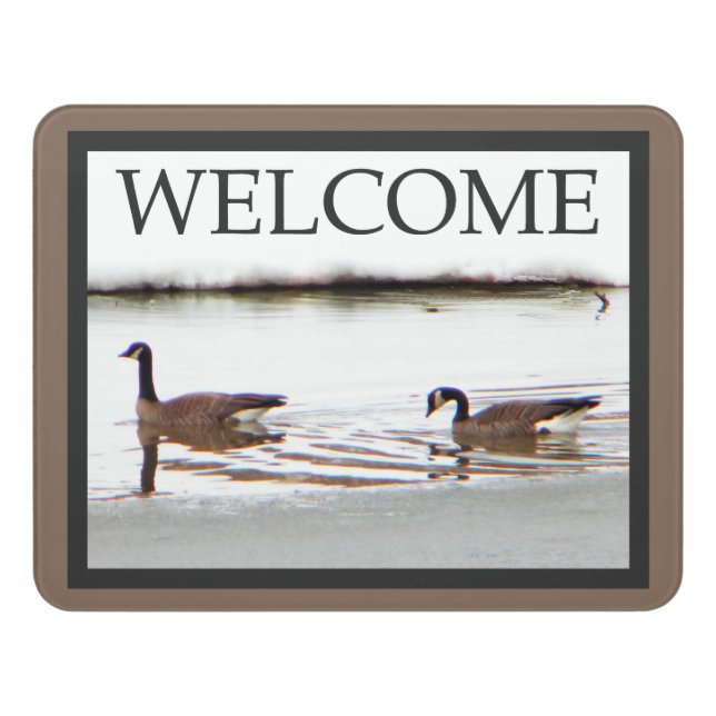 Honkers (Canada Geese) - Welcome Door Sign (Contemporary Front)