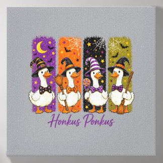 Honkus Ponkus Funny Halloween Witch Goose Vintage Canvas Photo Tile