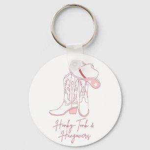 Honky Tonk and Hangovers Design Cowboy Boots Keychain