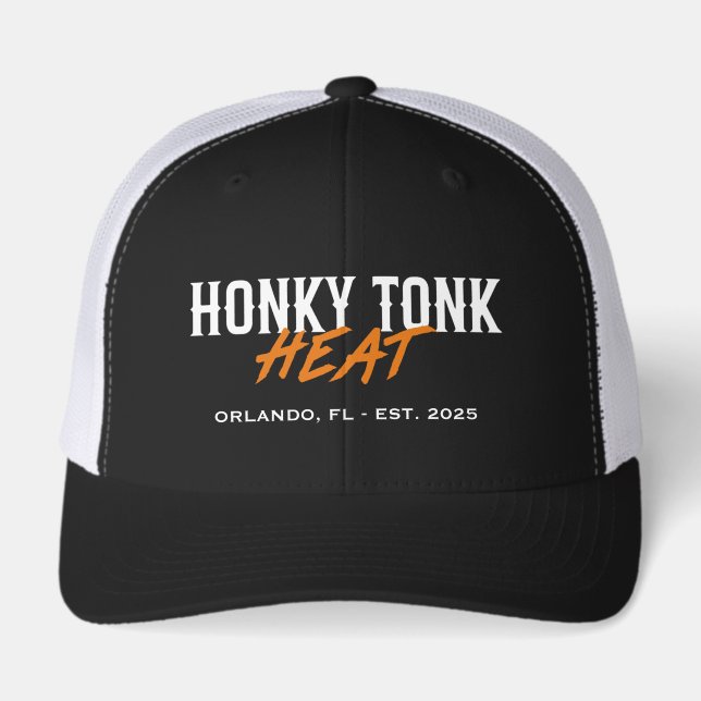 Honky Tonk Heat Standard BlackTrucker Hat (Front)