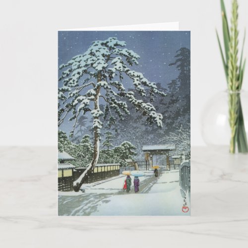 Honmonji Temple in Snow _ Kawase Hasui 川瀬 巴水 Holiday Card