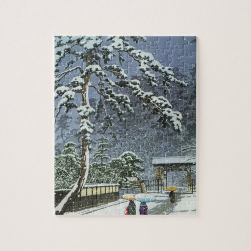 Honmonji Temple in Snow _ Kawase Hasui 川瀬 巴水 Jigsaw Puzzle