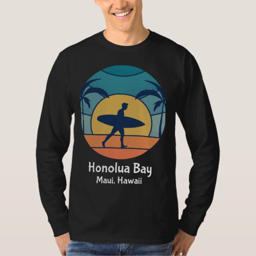 Honolua Bay Maui Hawaii Surfing Vintage Surfer Sun T_Shirt