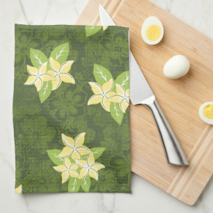 Honolua Plumeria Hawaiian Tropical Print Towel