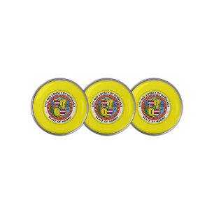 Honolulu city flag golf ball marker