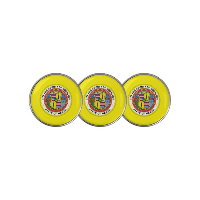 Honolulu city flag golf ball marker (3 Up)