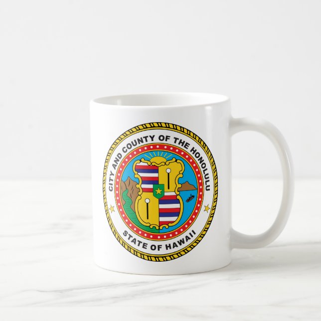 Honolulu city grean seal coffee mug (Right)