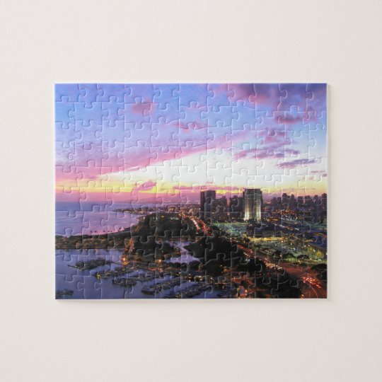 Honolulu cityscape Hawaii sunset Jigsaw Puzzle