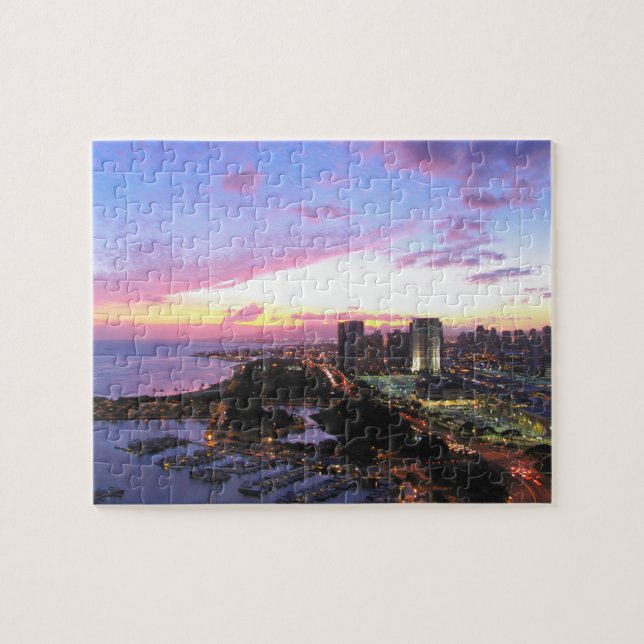 Honolulu cityscape Hawaii sunset Jigsaw Puzzle (Horizontal)