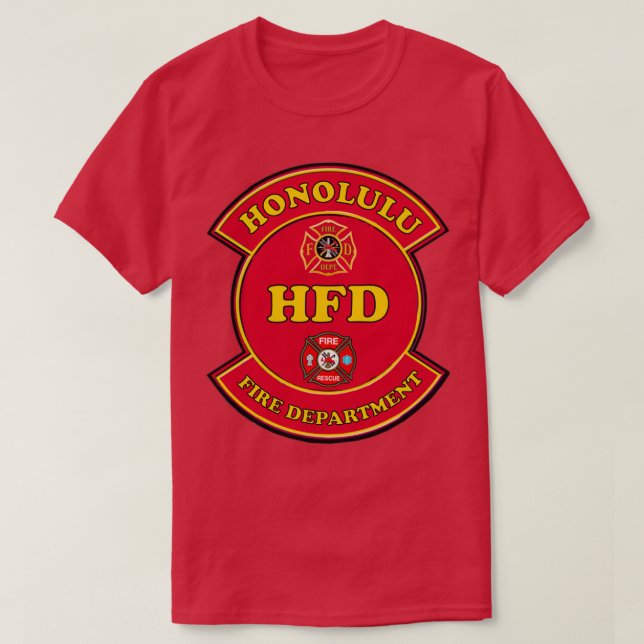 Honolulu Fire Department Firefighter Shield  T-Shirt (Design Front)