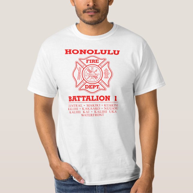 Honolulu Fire Dept. Battalion 1 T-Shirt (Front)