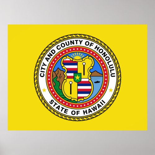 Honolulu Flag Poster