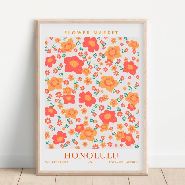 Honolulu Flower Market Botanical Poster (Creator Uploaded)