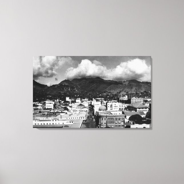 Honolulu, HA - View of City from Aloha Tower Canvas Print (Front)