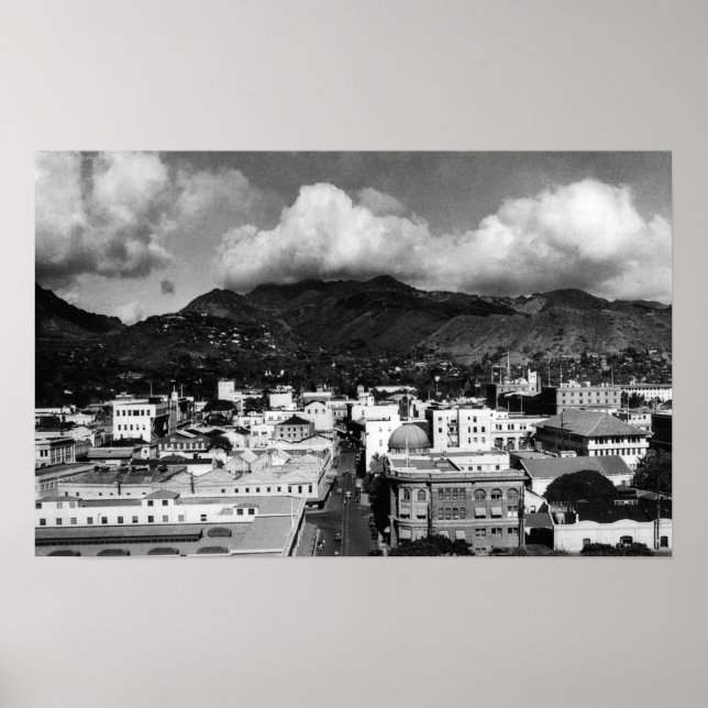 Honolulu, HA - View of City from Aloha Tower Poster (Front)