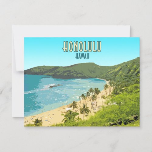 Honolulu Hanauma Bay Beach Hawaii Flat Card