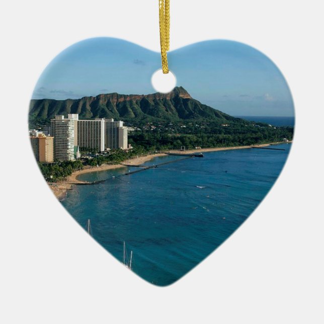 Honolulu Hawaii Ceramic Ornament (Front)