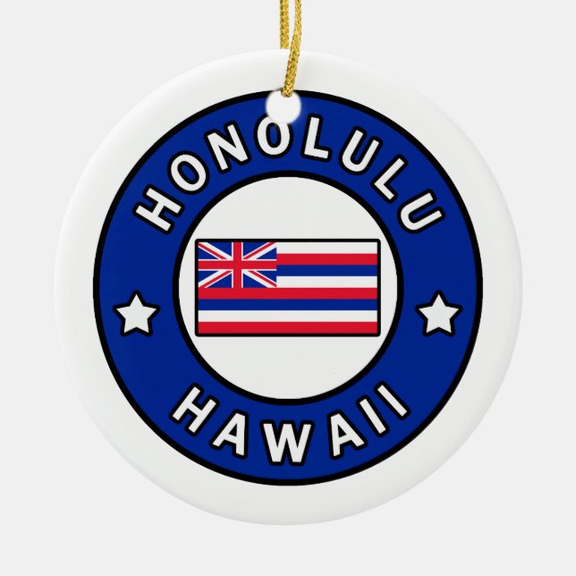Honolulu Hawaii Ceramic Ornament (Front)