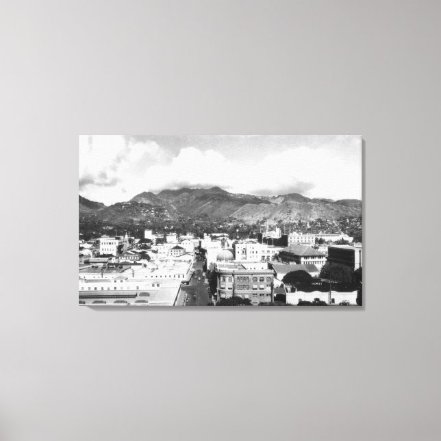 Honolulu, Hawaii City View from Aloha Tower Canvas Print (Front)