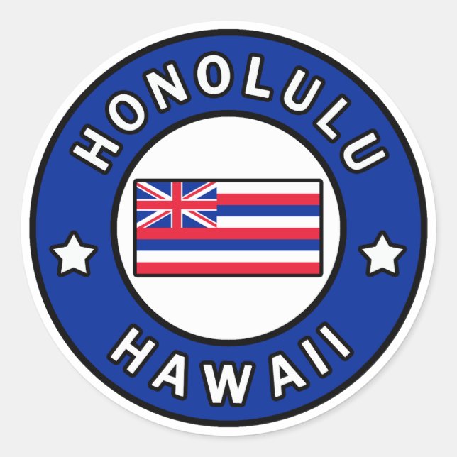 Honolulu Hawaii Classic Round Sticker (Front)