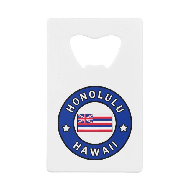 Honolulu Hawaii Credit Card Bottle Opener (Front)